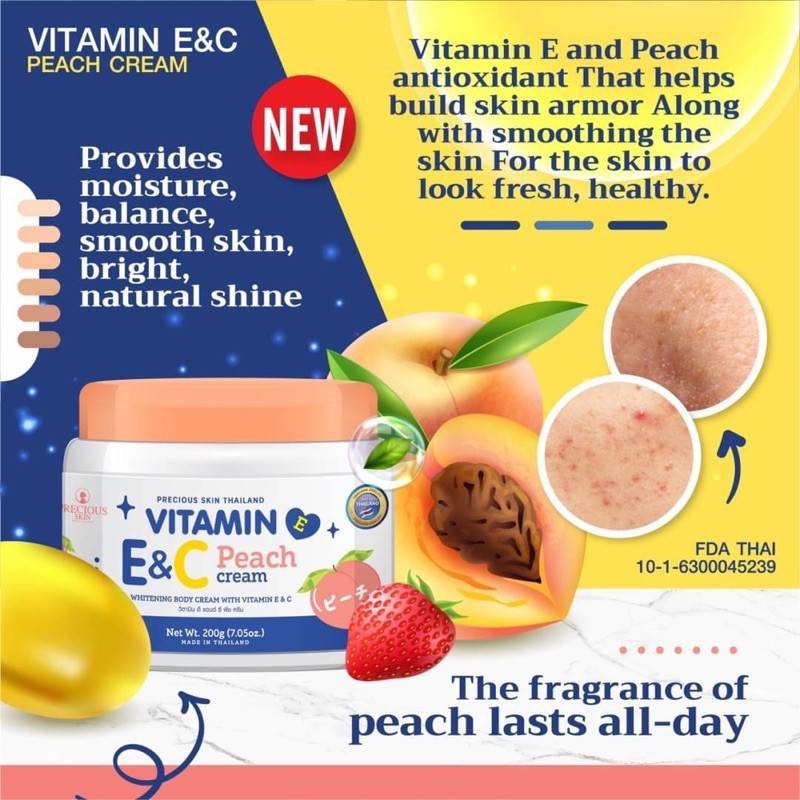 Precious Skin Vitamin E&C Peach Cream 200g